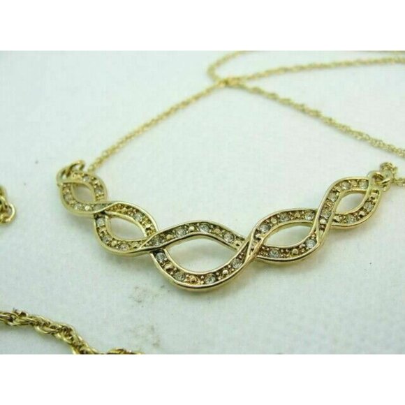 Womans Avon Jewelry Bracelet Necklace Earrings Gold Tone 3pc Set w Box Gift Girl - Picture 2 of 10